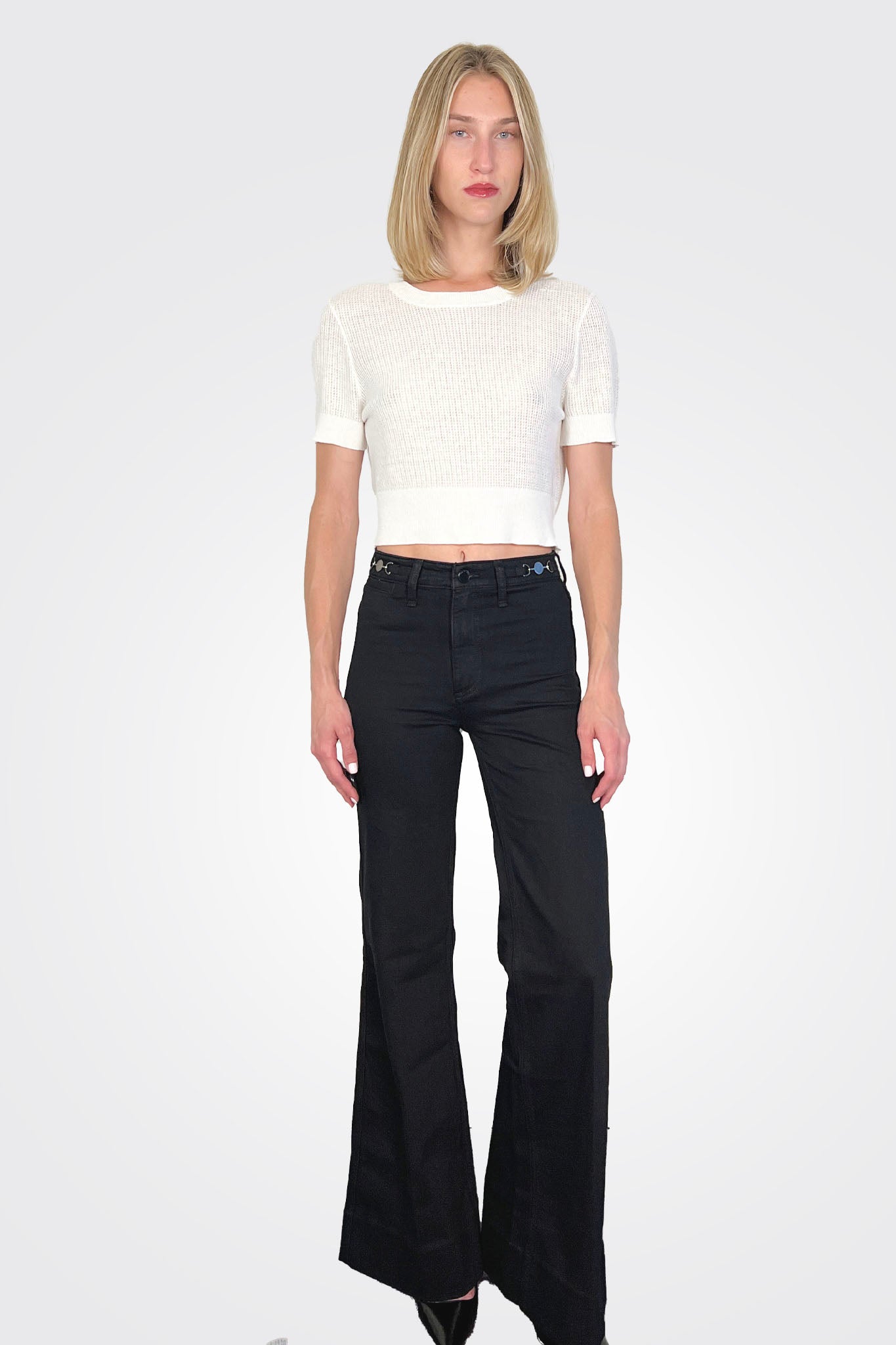 Skylar Vintage Stretch Wide-Leg Jeans - Black by Rag & Bone | 25 South Boutiques
