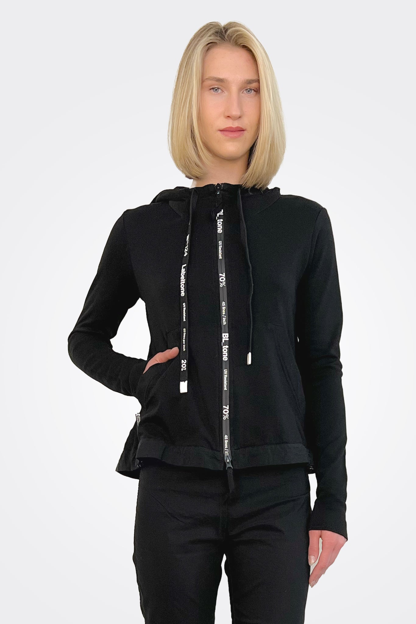Graphic Zip Hooded Jacket - Black by Rundholz | 25 South Boutiques