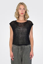 Hand Knit Wide Neck Top - Black by Umit Unal | 25 South Boutiques