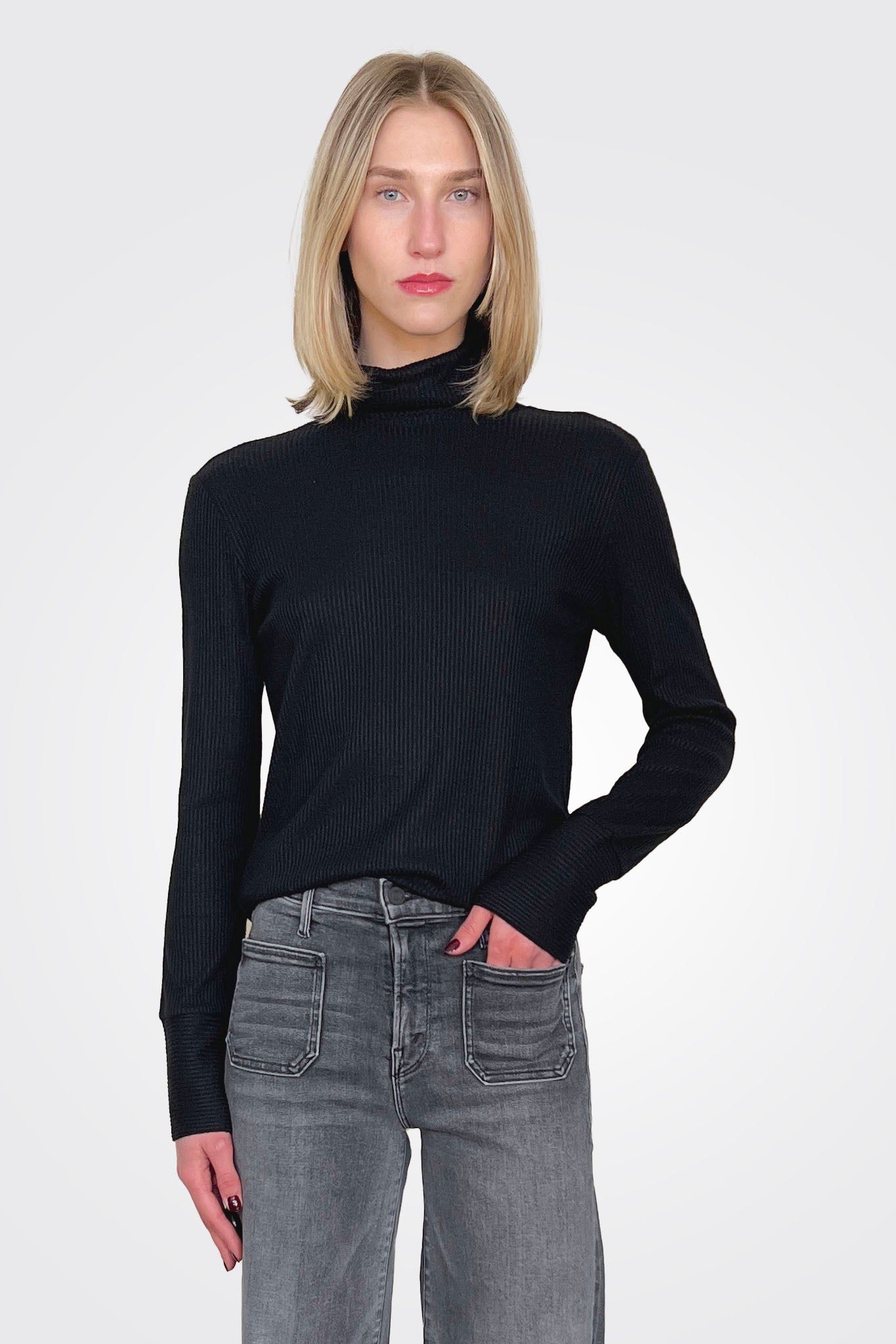 Ananda Long Sleeve Turtleneck - Black by Ramy Brook | 25 South Boutiques