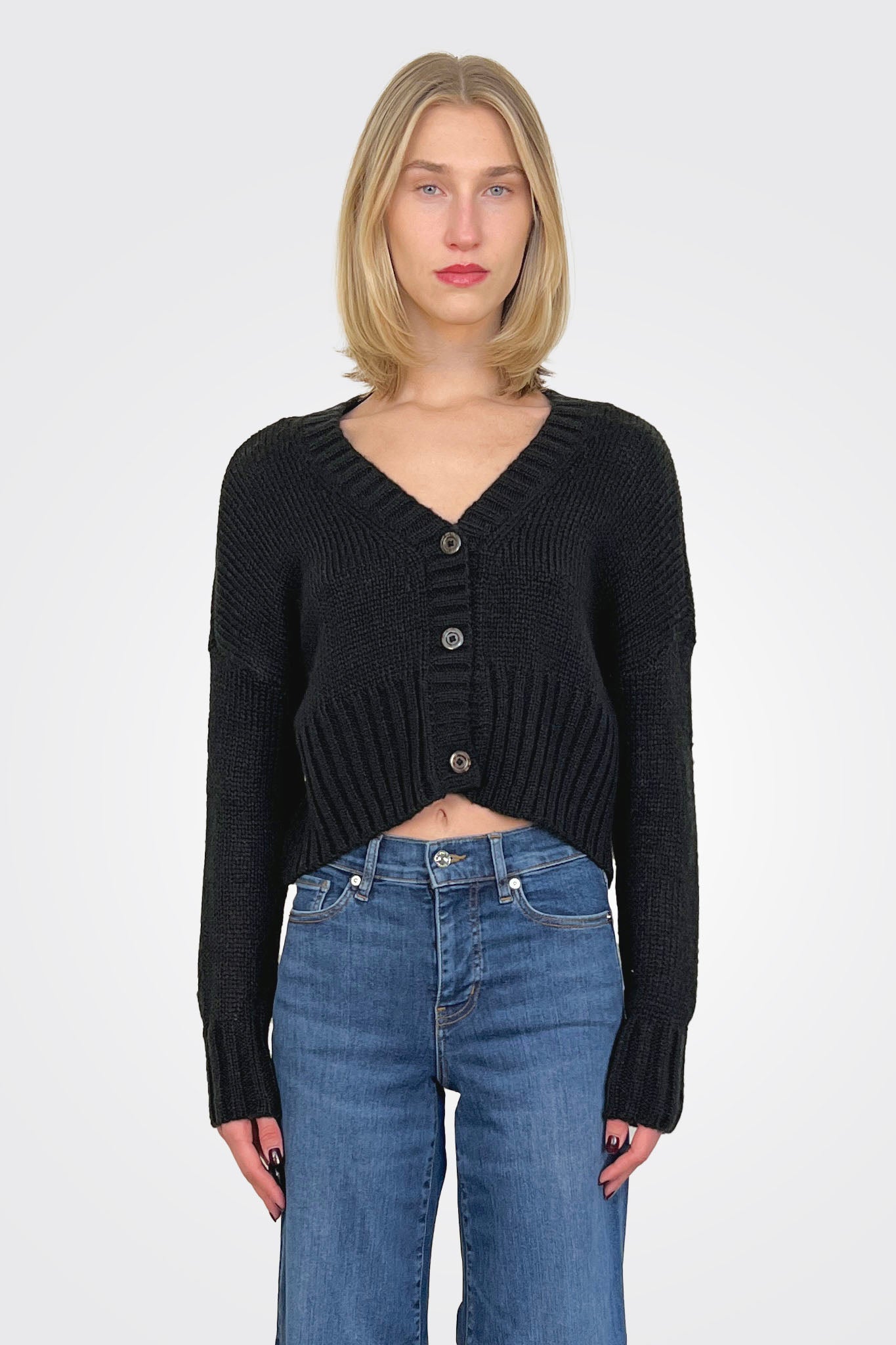 Jac Cropped Knit Cardigan - Black by Wooden Ships | 25 South Boutiques