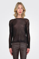 Reversible Cashmere Light Pullover - Brown Black by Avant Toi — alternate view