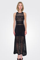 Open-Knit Sleeveless Logo Tank Dress - Black by Moschino | 25 South Boutiques