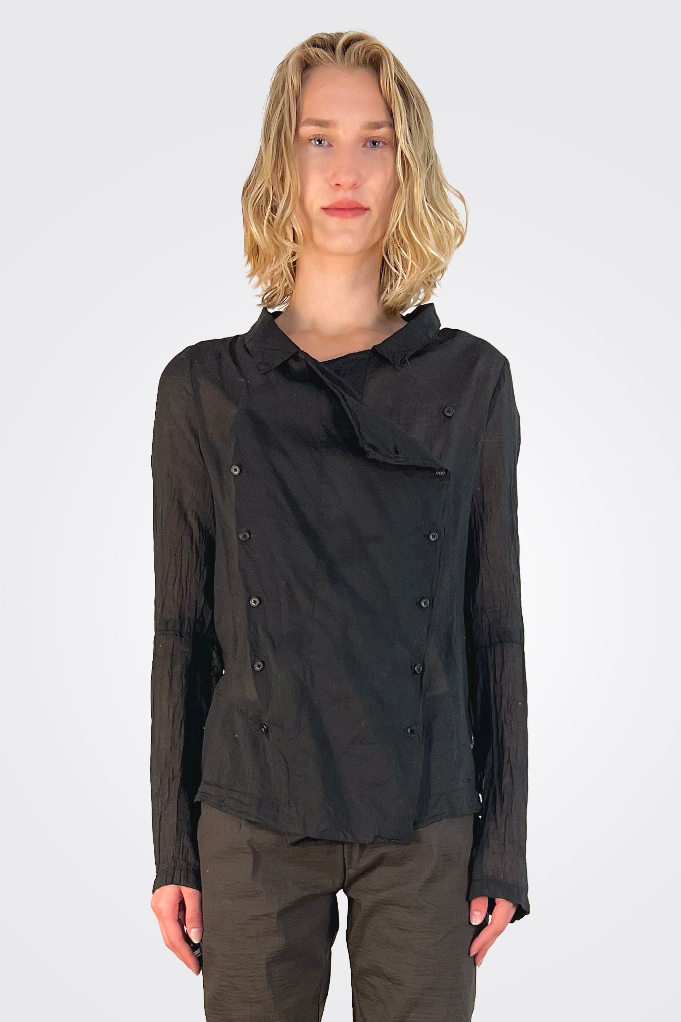 Side Buttoned Blouse - Black by Rundholz | 25 South Boutiques