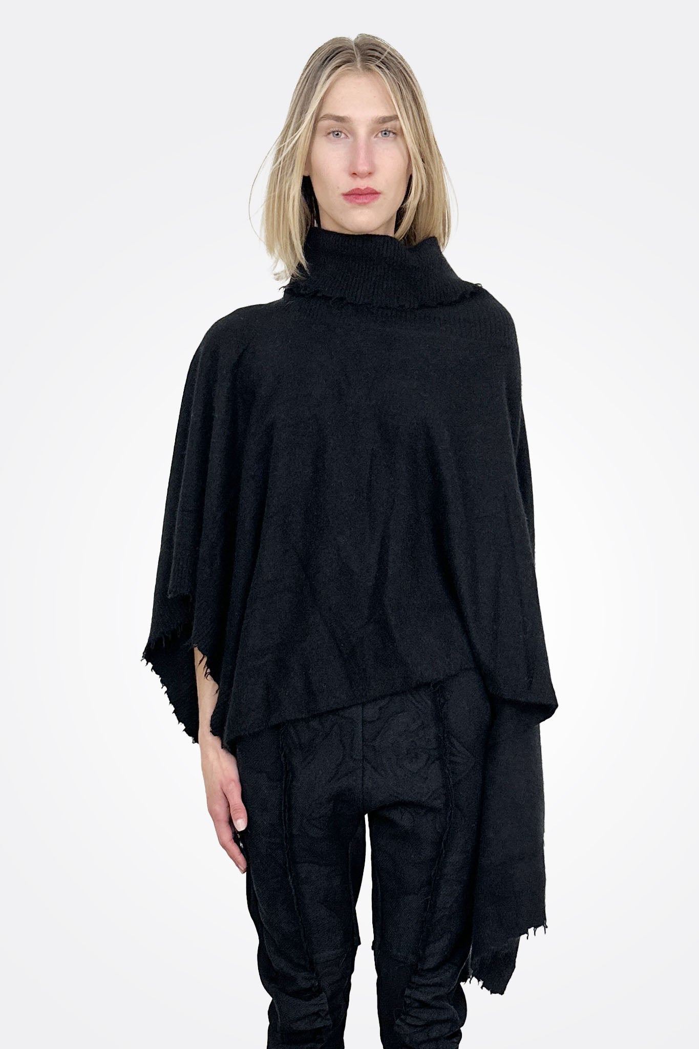 Knitted Poncho Scarf - Black by Rundholz | 25 South Boutiques