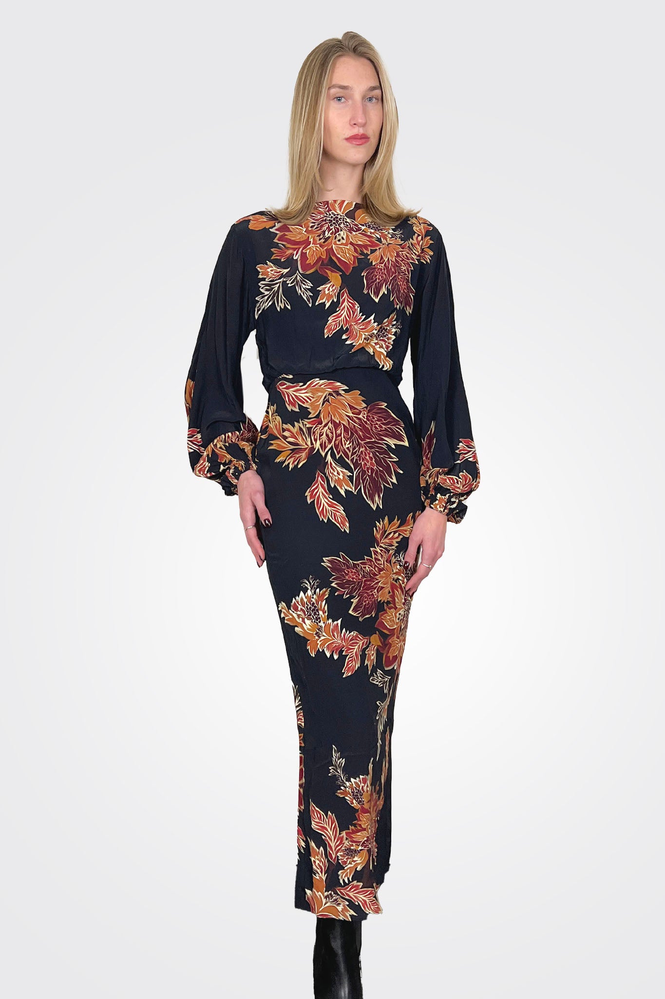 Johi Long Sleeve Dress - Black by Hemant & Nandita | 25 South Boutiques