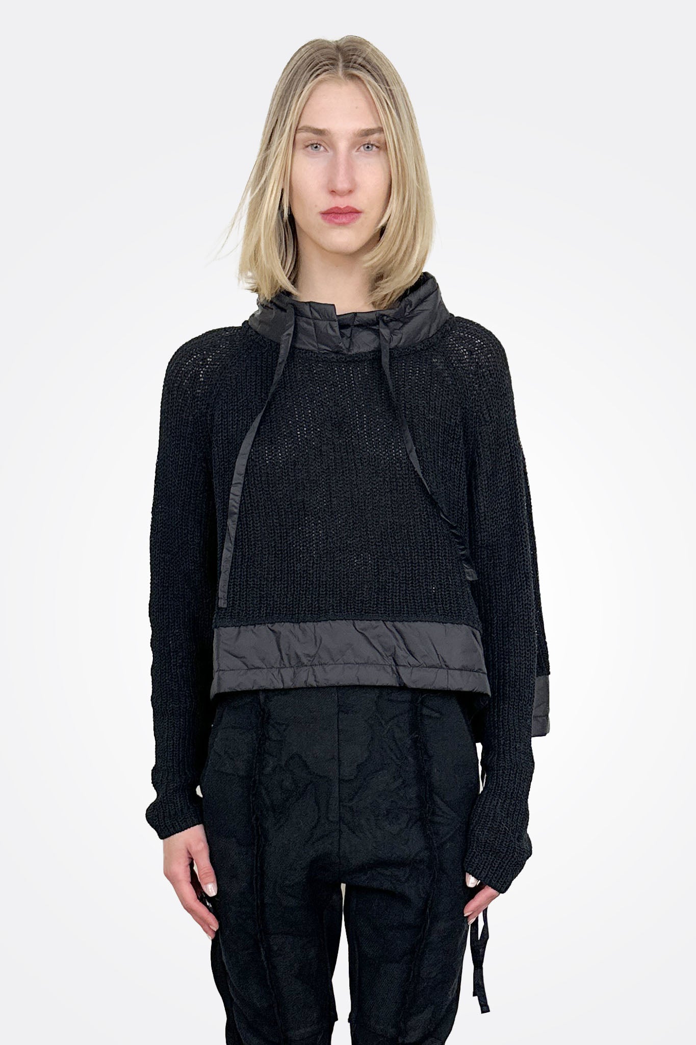 Quilt Detail Knit Sweater - Black by Rundholz | 25 South Boutiques