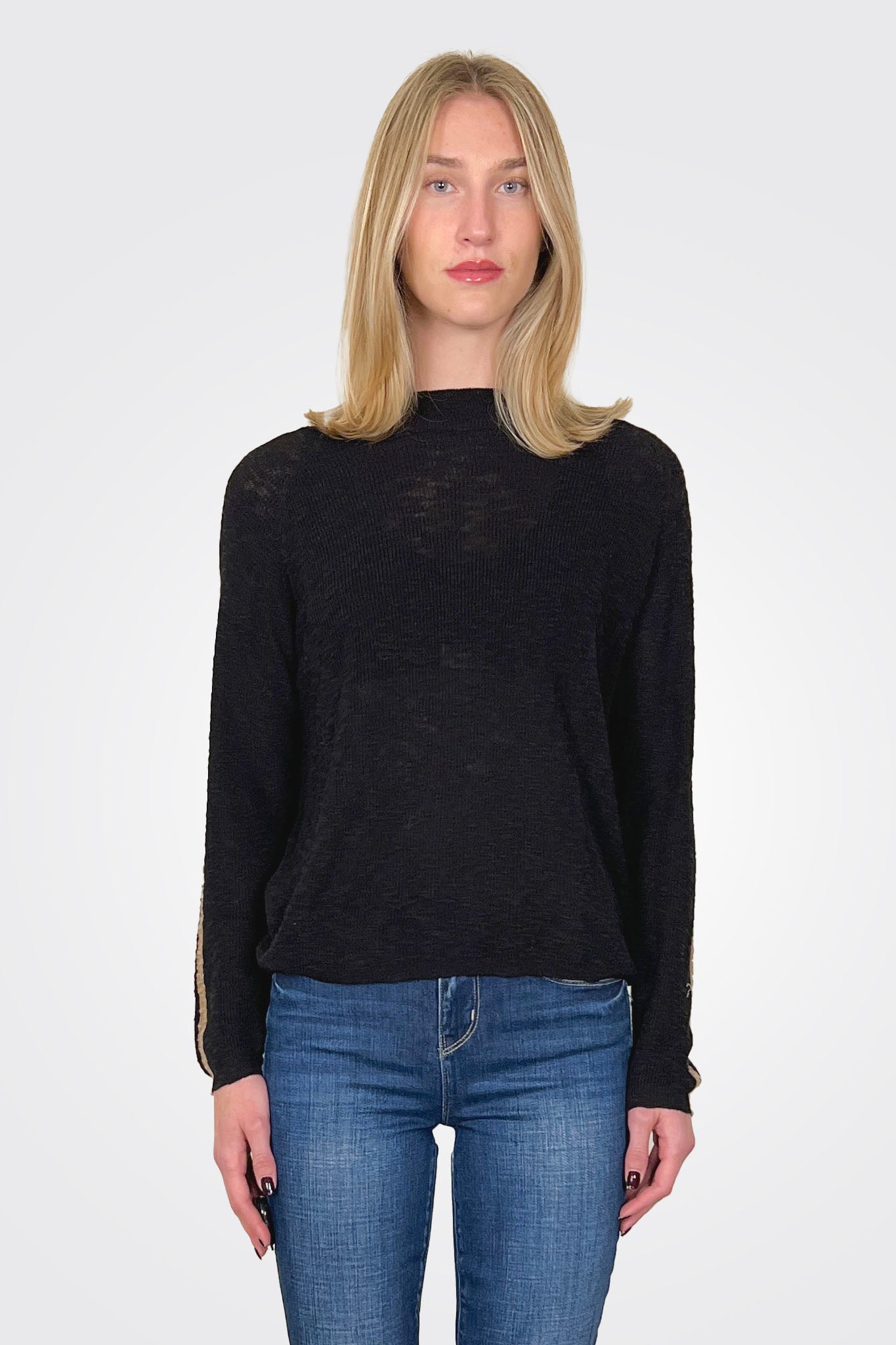 Track Striped Sleeve Pullover - Black by StitchDrop — alternate view