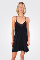 V Neck Mini Dress - Black by Stark X — alternate view