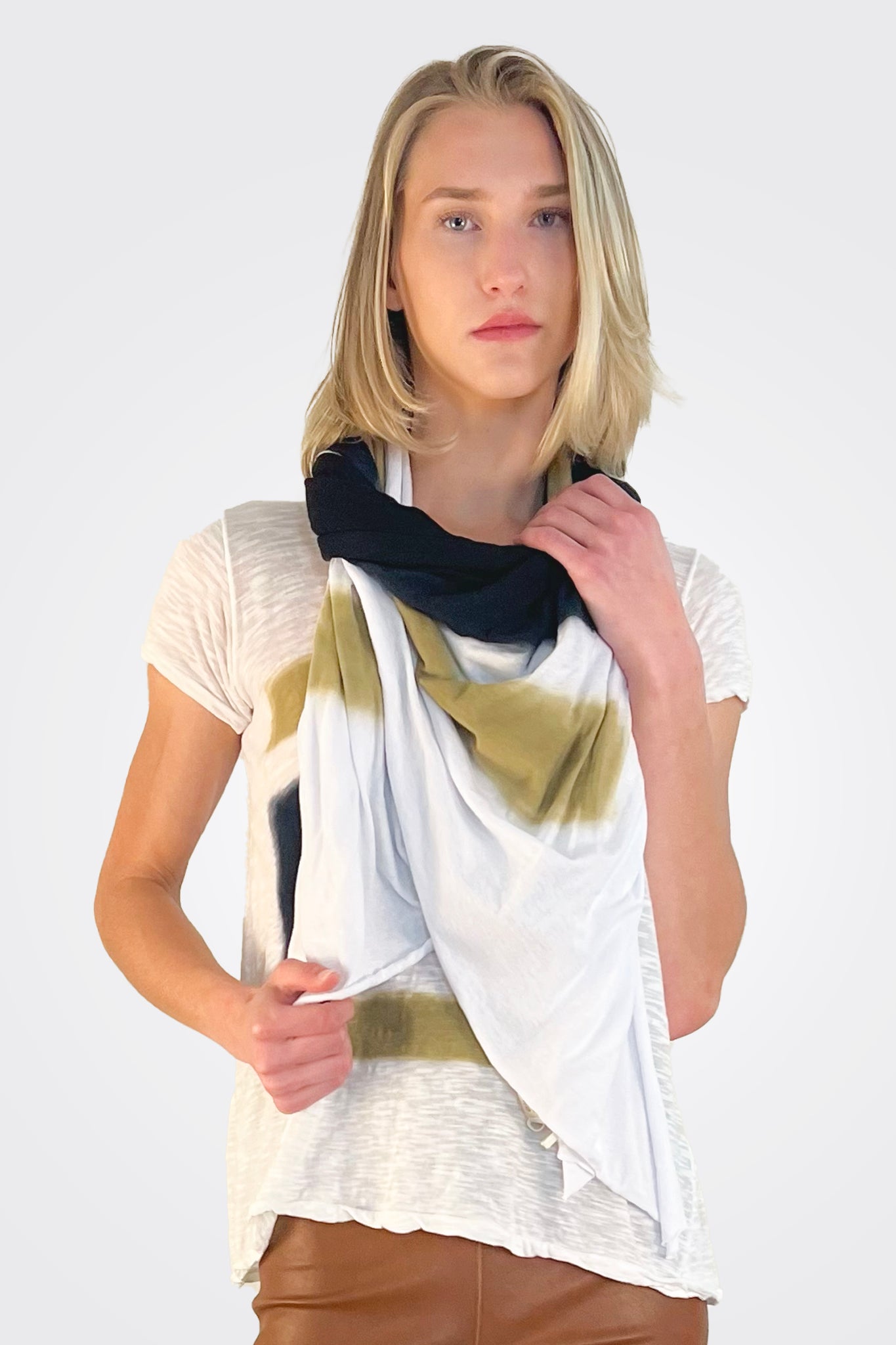 Black Khaki Scarf by Gilda Midani | 25 South Boutiques
