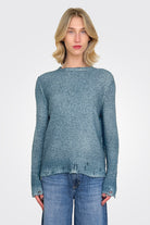 Reversible Knit Pullover - Blue Teal by Avant Toi — alternate view