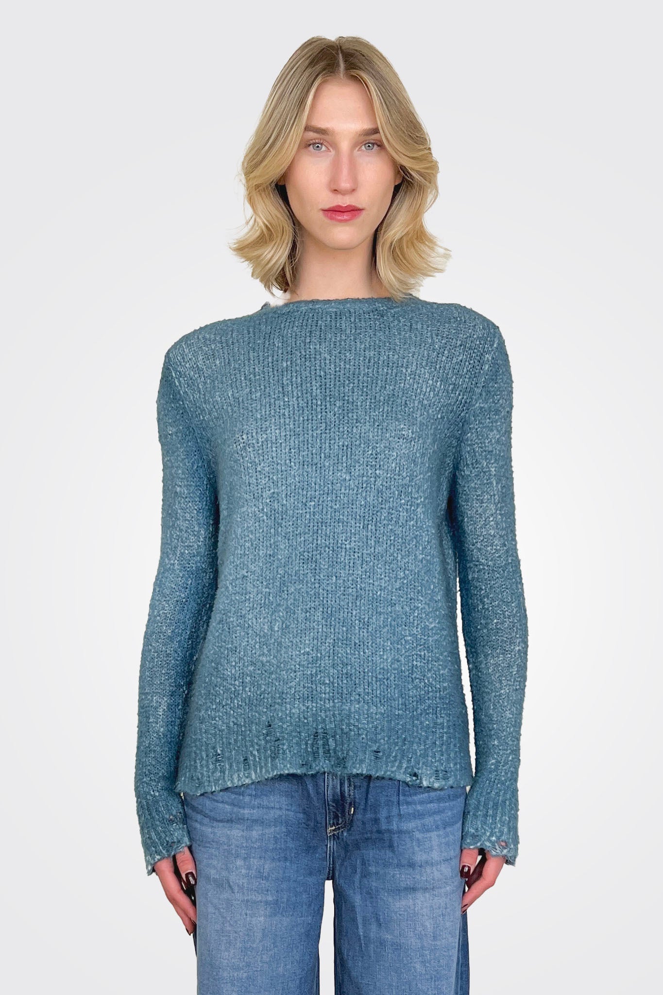 Reversible Knit Pullover - Blue Teal by Avant Toi | 25 South Boutiques