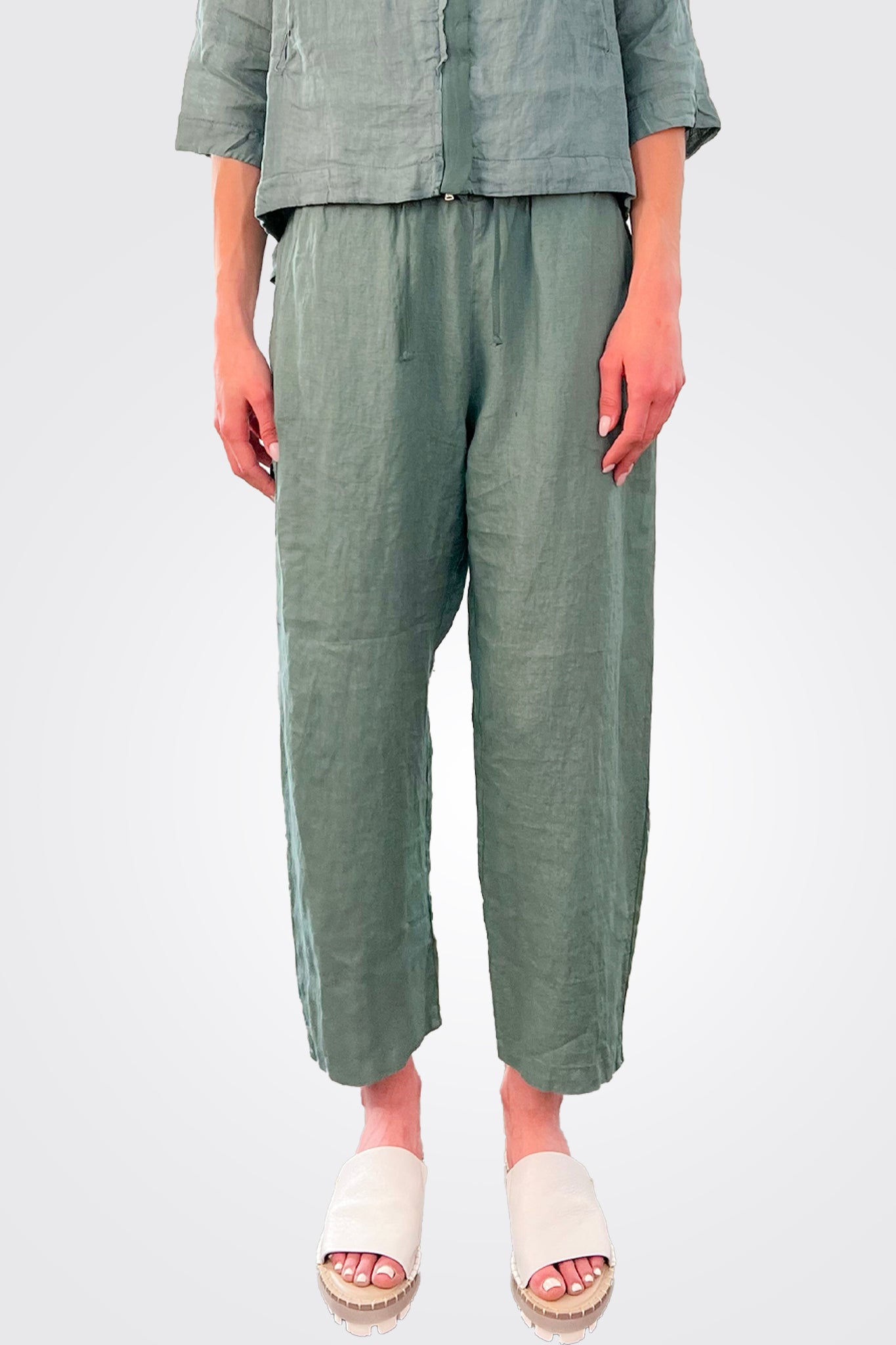 Linen Elastic Waist Trousers - Octanium by Transit Par-Such — view 3