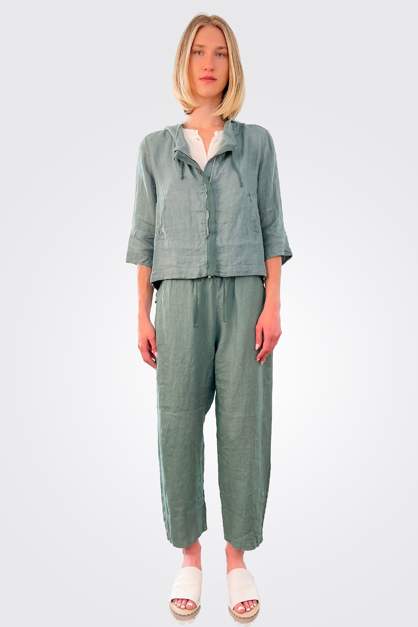 Linen Elastic Waist Trousers - Octanium by Transit Par-Such | 25 South Boutiques