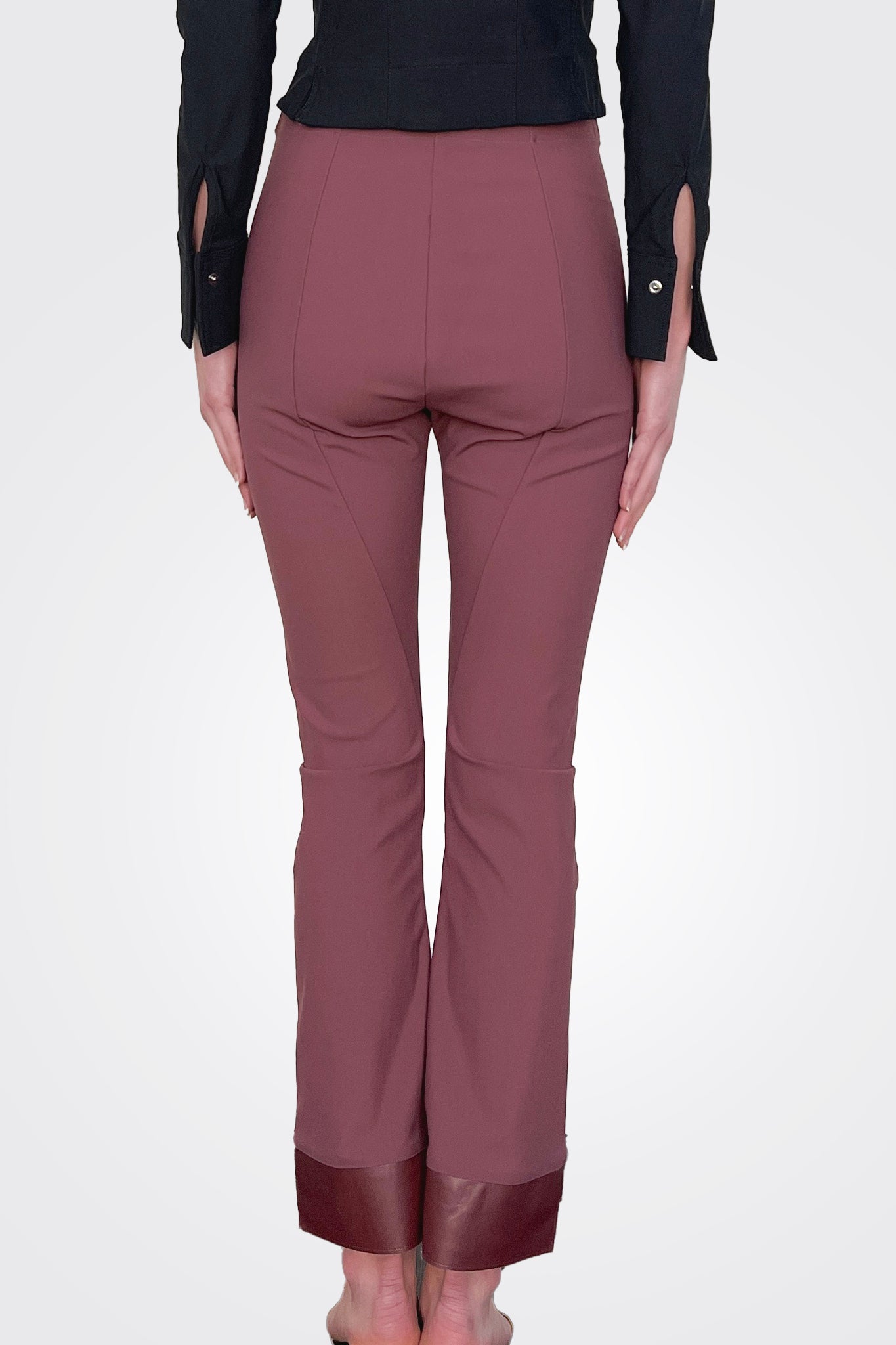 Olga Cropped Flare Pant - Bourdeaux by Elaine Kim — view 3