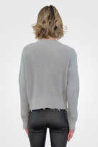 Distressed Cardigan - Heather Grey by Bobi — alternate view