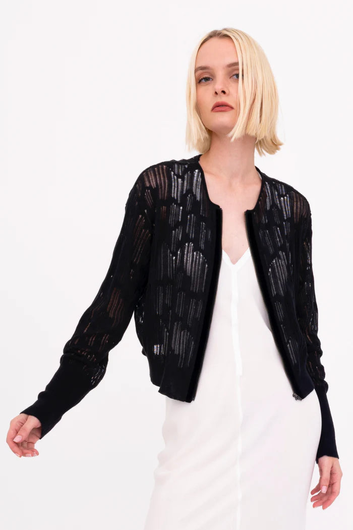Bonsai Distressed Cotton Hemp Jacket - Black by Elaine Kim | 25 South Boutiques
