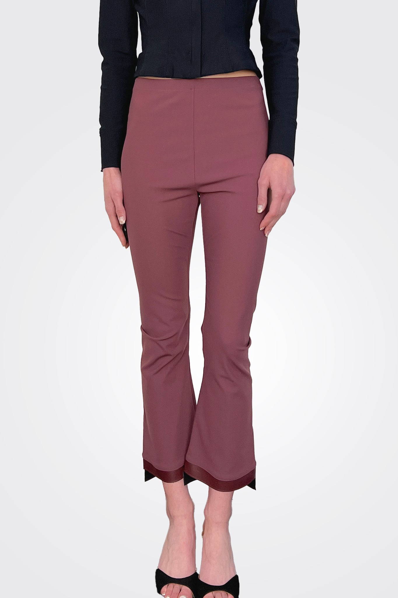 Olga Cropped Flare Pant - Bourdeaux by Elaine Kim | 25 South Boutiques