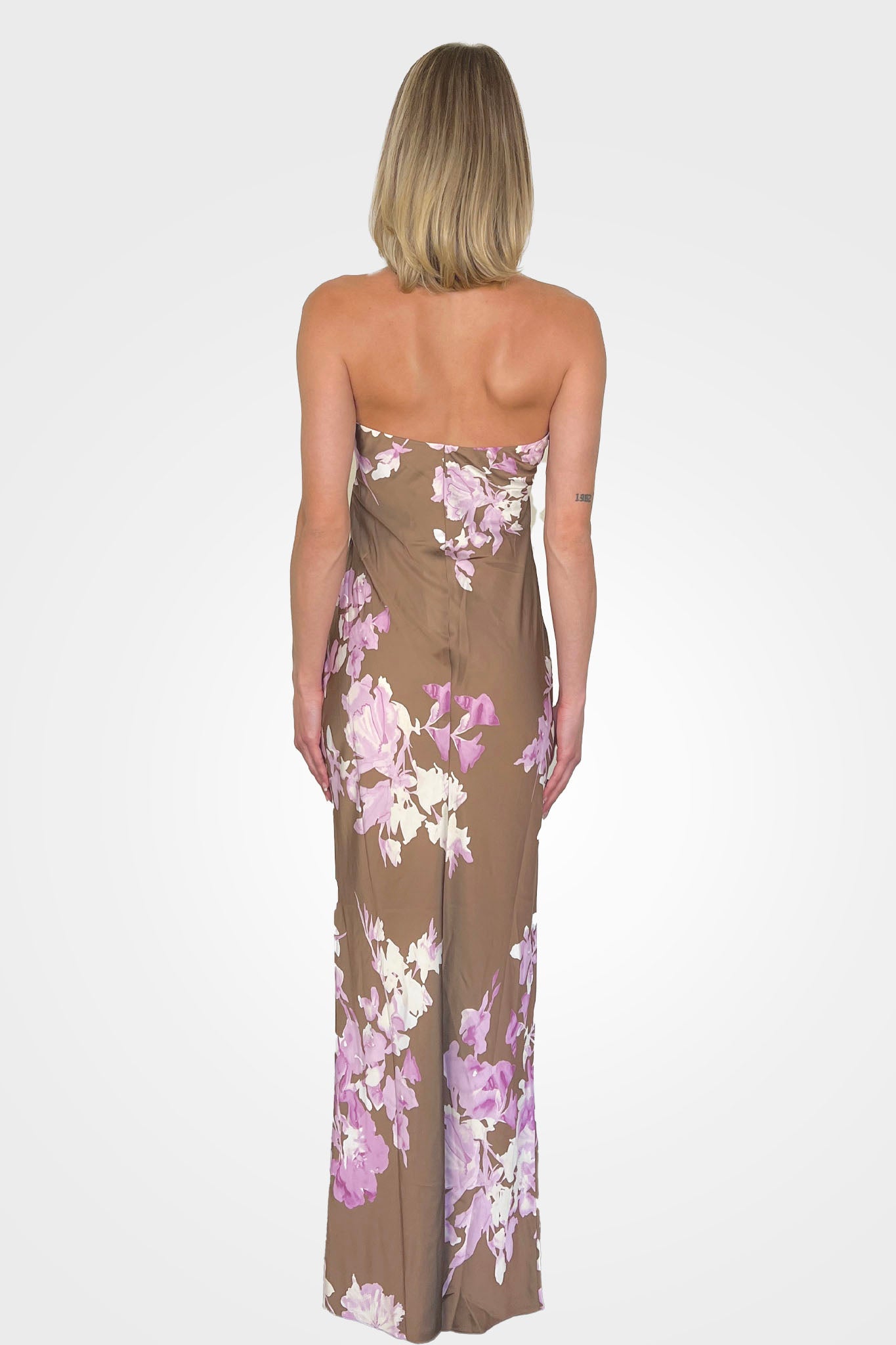 Alfy Strapless Maxi Dress - Brown Pink by Rococo Sand — alternate view