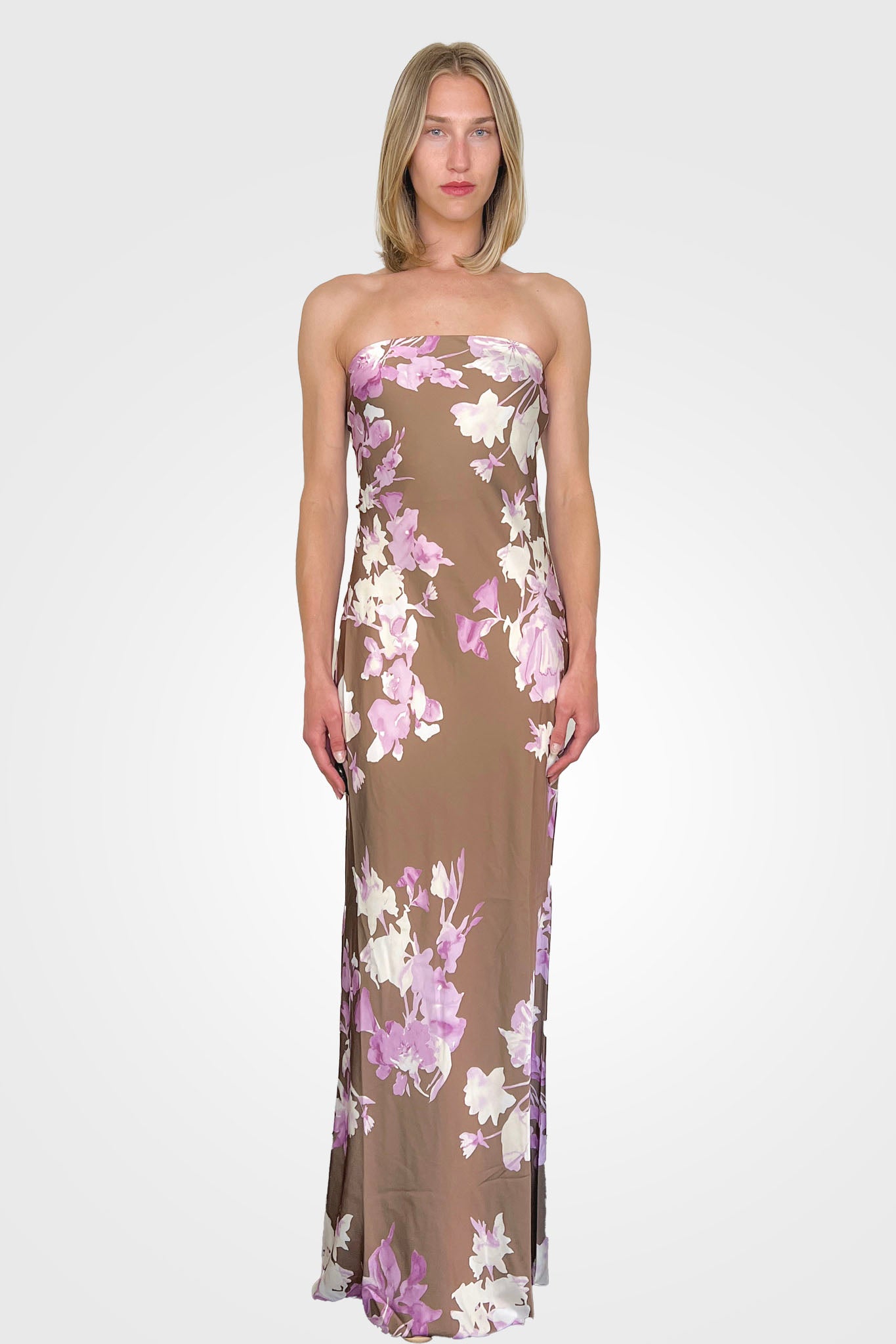 Alfy Strapless Maxi Dress - Brown Pink by Rococo Sand | 25 South Boutiques