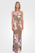 Alfy Strapless Maxi Dress - Brown Pink by Rococo Sand | 25 South Boutiques