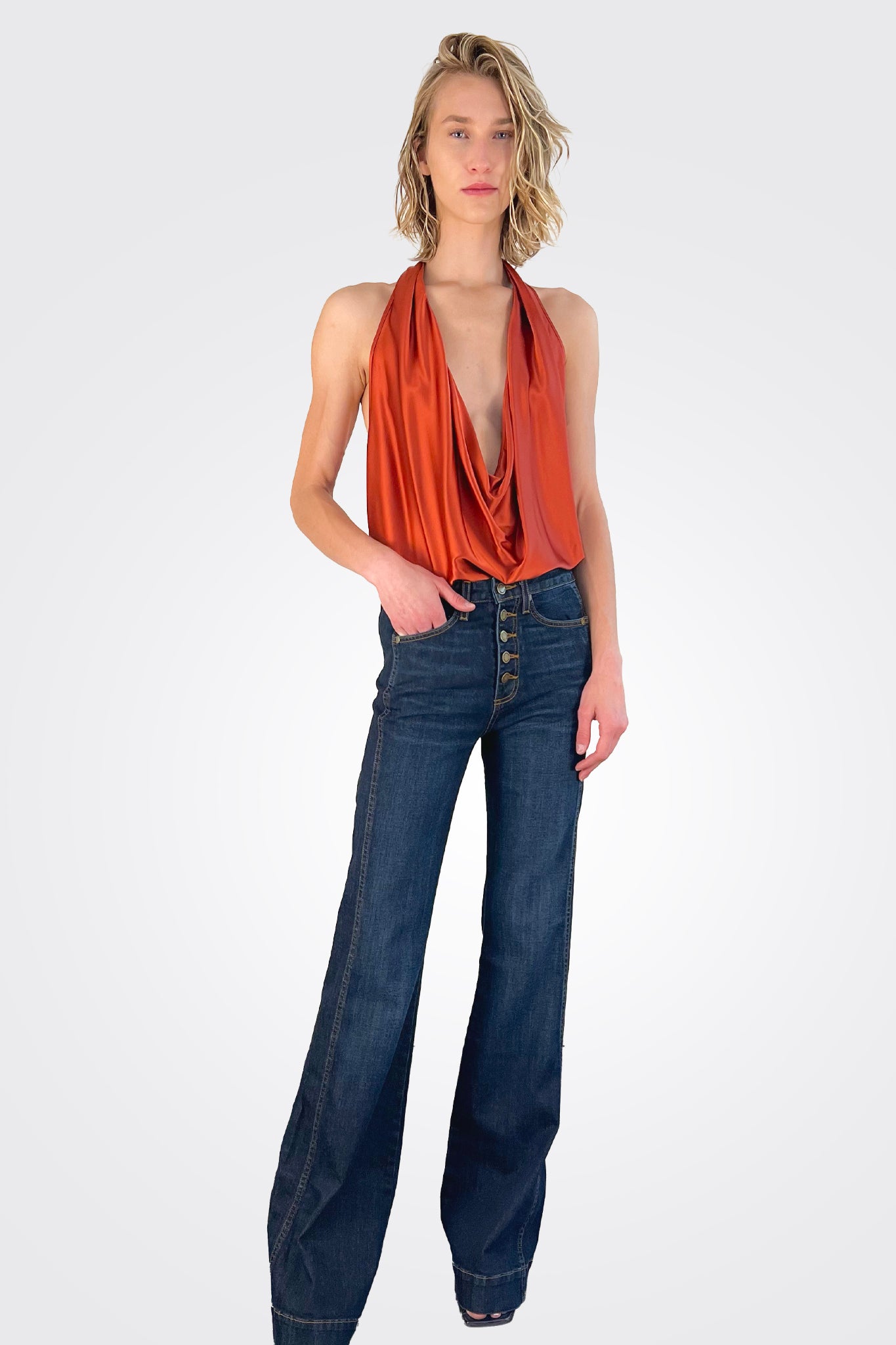 Harriet Halter Tank - Burnt Rust by Ramy Brook — alternate view