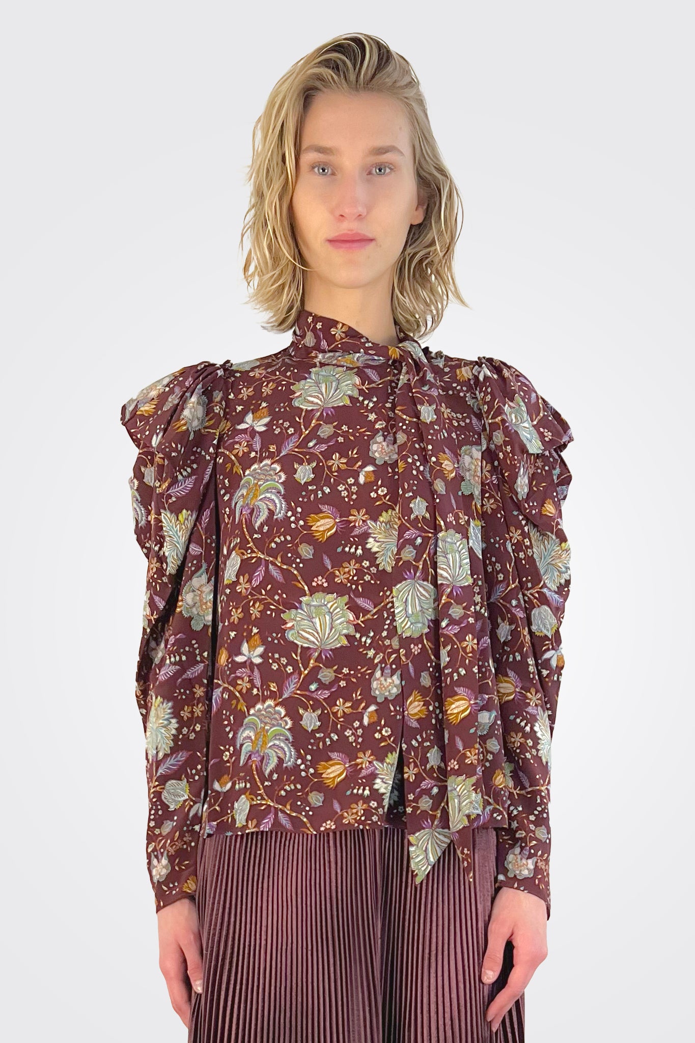 Brea Blouse - Heliotrope Red by Ulla Johnson | 25 South Boutiques