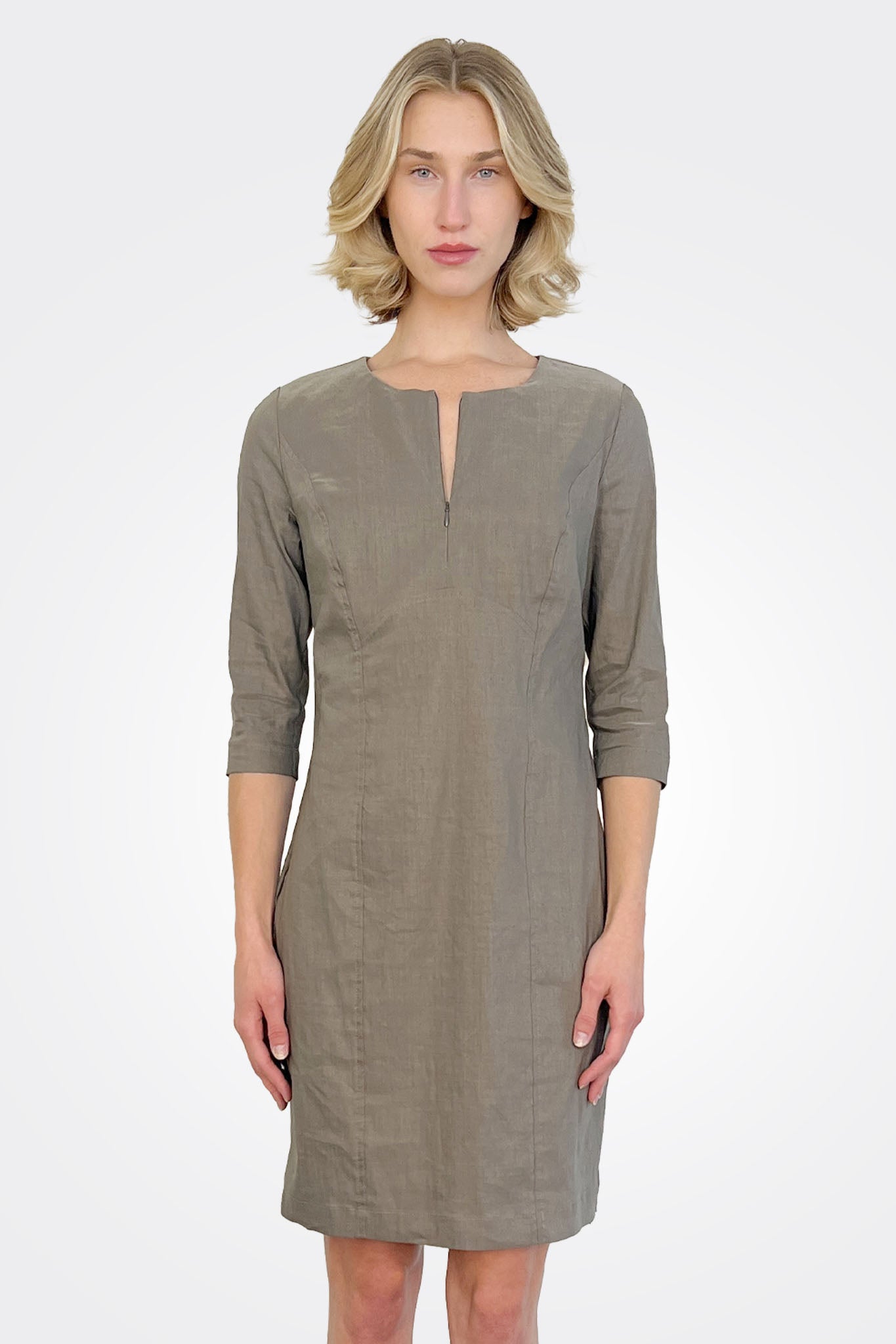 Sleeve Sheath Dress - Brown by Sarah Pacini — alternate view