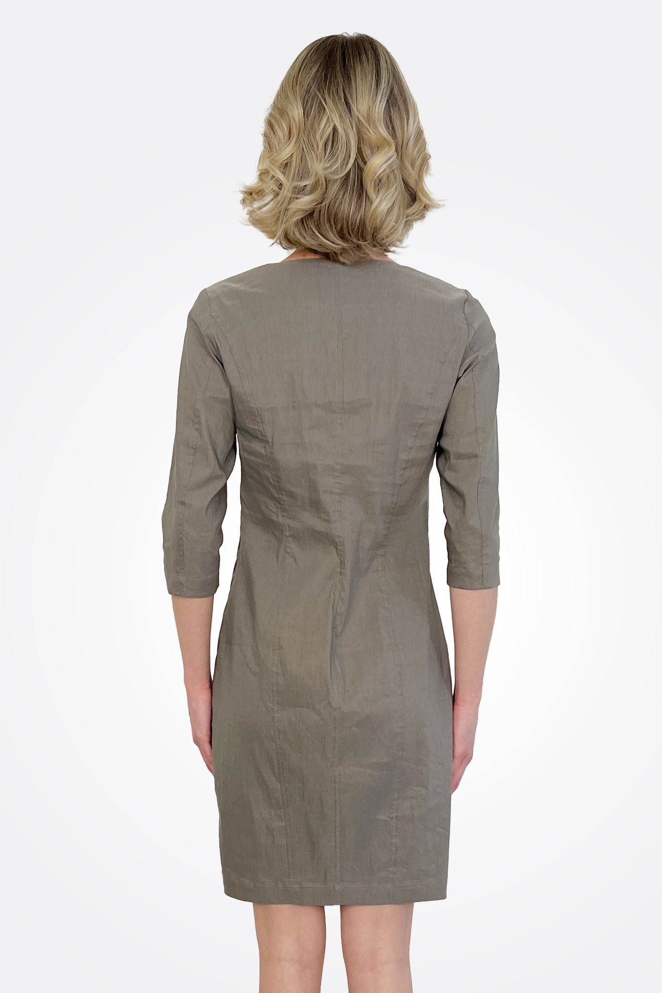 Sleeve Sheath Dress - Brown by Sarah Pacini — view 3