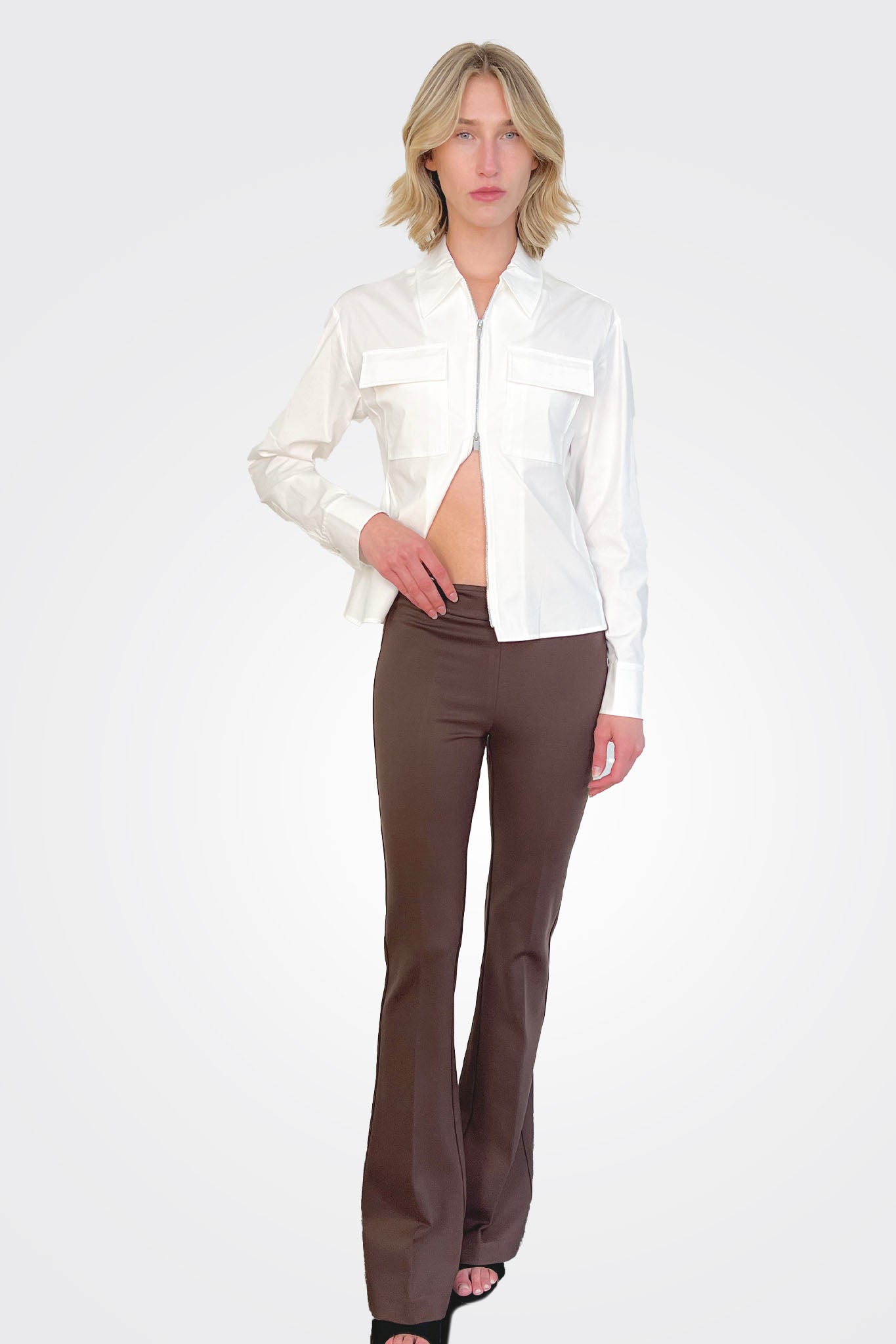 Bellini 4 Way Stretch Pants - Brown by Avenue Montaigne — alternate view