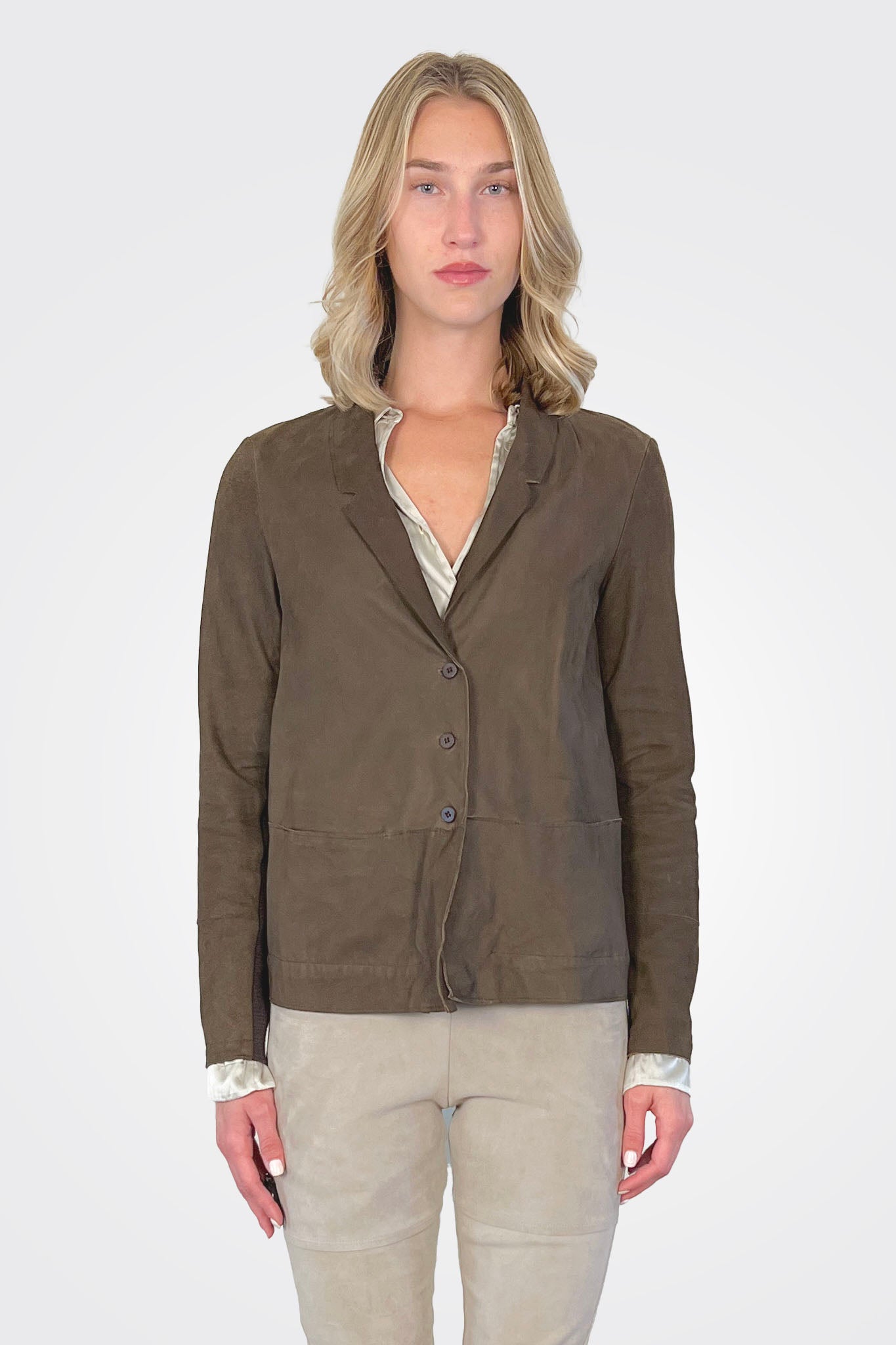 Leather Mixed Jacket - Brown by Transit Par-Such — alternate view