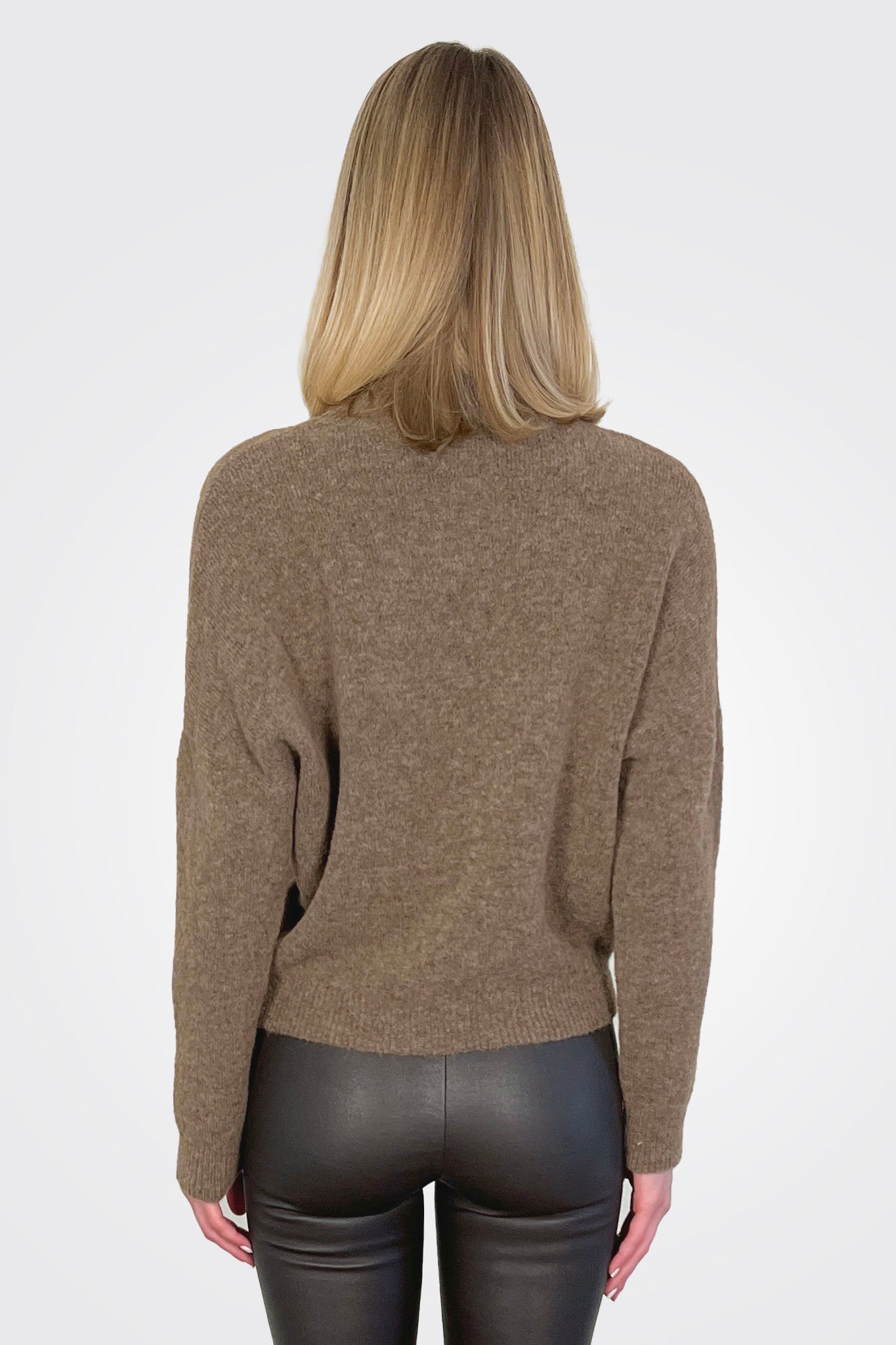 High Neck Alpaca Wool Sweater - Brown by Transit Par-Such — alternate view