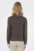 Leather Mixed Jacket - Brown by Transit Par-Such — view 3