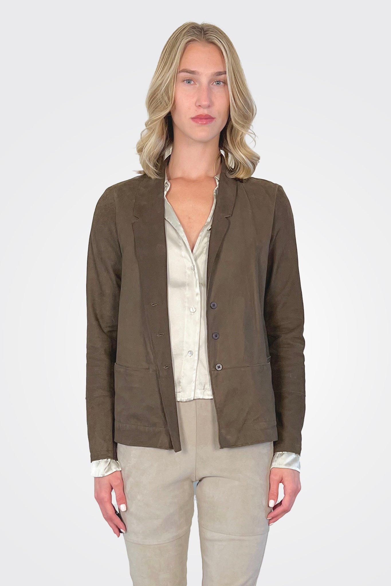 Leather Mixed Jacket - Brown by Transit Par-Such | 25 South Boutiques