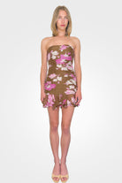 Alfy Strapless Mini Dress - Brown Pink by Rococo Sand | 25 South Boutiques