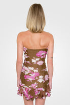 Alfy Strapless Mini Dress - Brown Pink by Rococo Sand — view 3