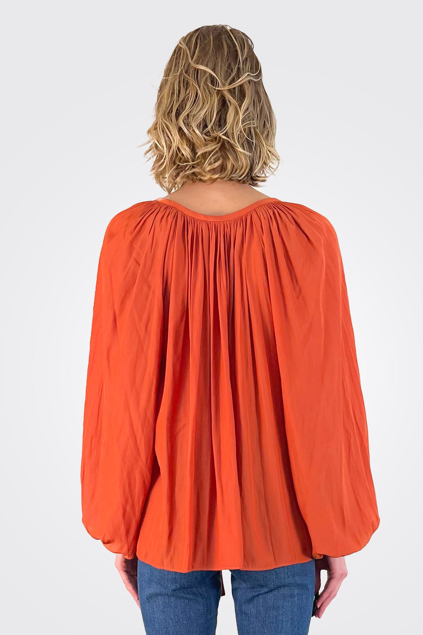 Paris Long Sleeve Top - Burnt Rust by Ramy Brook — view 3