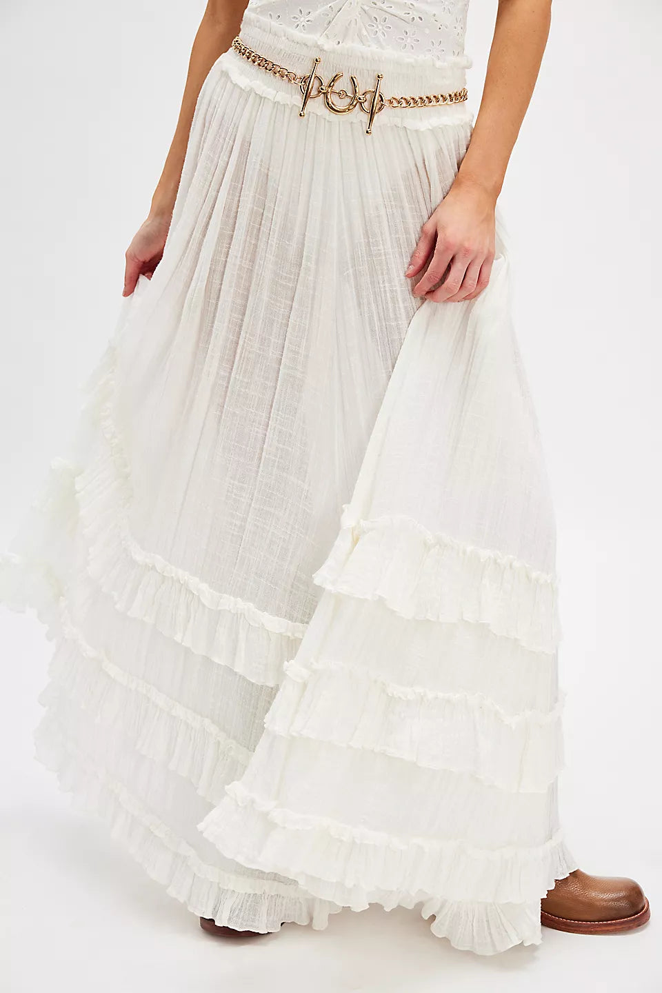 Brynn Maxi Skirt - White by Free People — alternate view