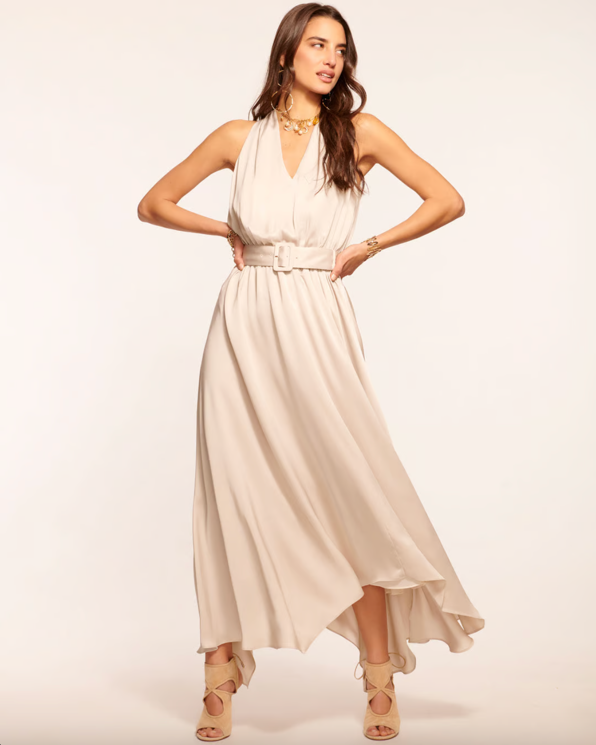 Brynne V Neck Belted Dress - Sandstone by Ramy Brook | 25 South Boutiques
