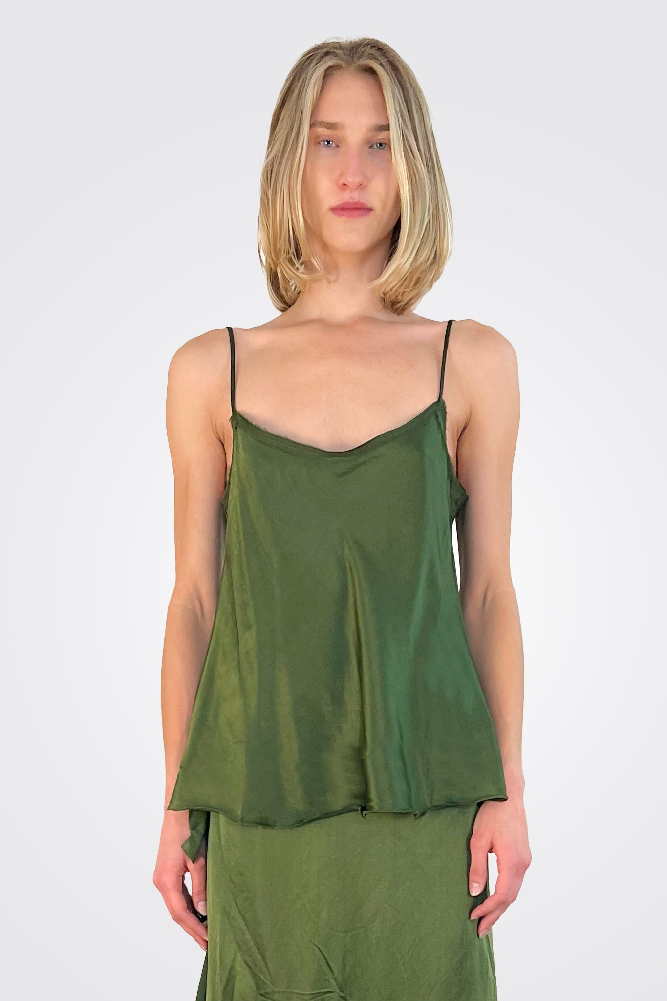 Loose Cami - Utility Green by Brazeau Tricot — alternate view