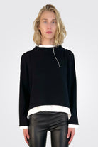 Two Tone Pullover - Black / White by Banana Blue | 25 South Boutiques