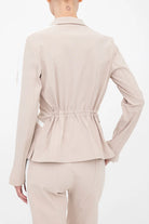Bexley Notched Collar Contrast Stripe Blazer - Nude by Elaine Kim — view 3