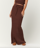 Milan Sweater Rib Midi Skirt - Cacao by Project Social T — alternate view