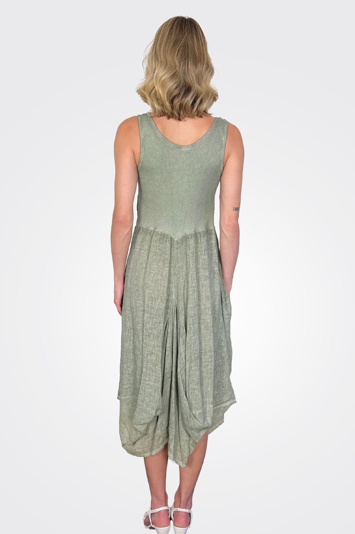 Linen Magic Dress - Cactus Wash by Inizio — alternate view