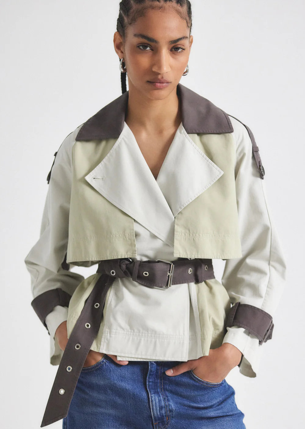 Ines Cropped Trench Jacket - Calico Multi by Derek Lam | 25 South Boutiques
