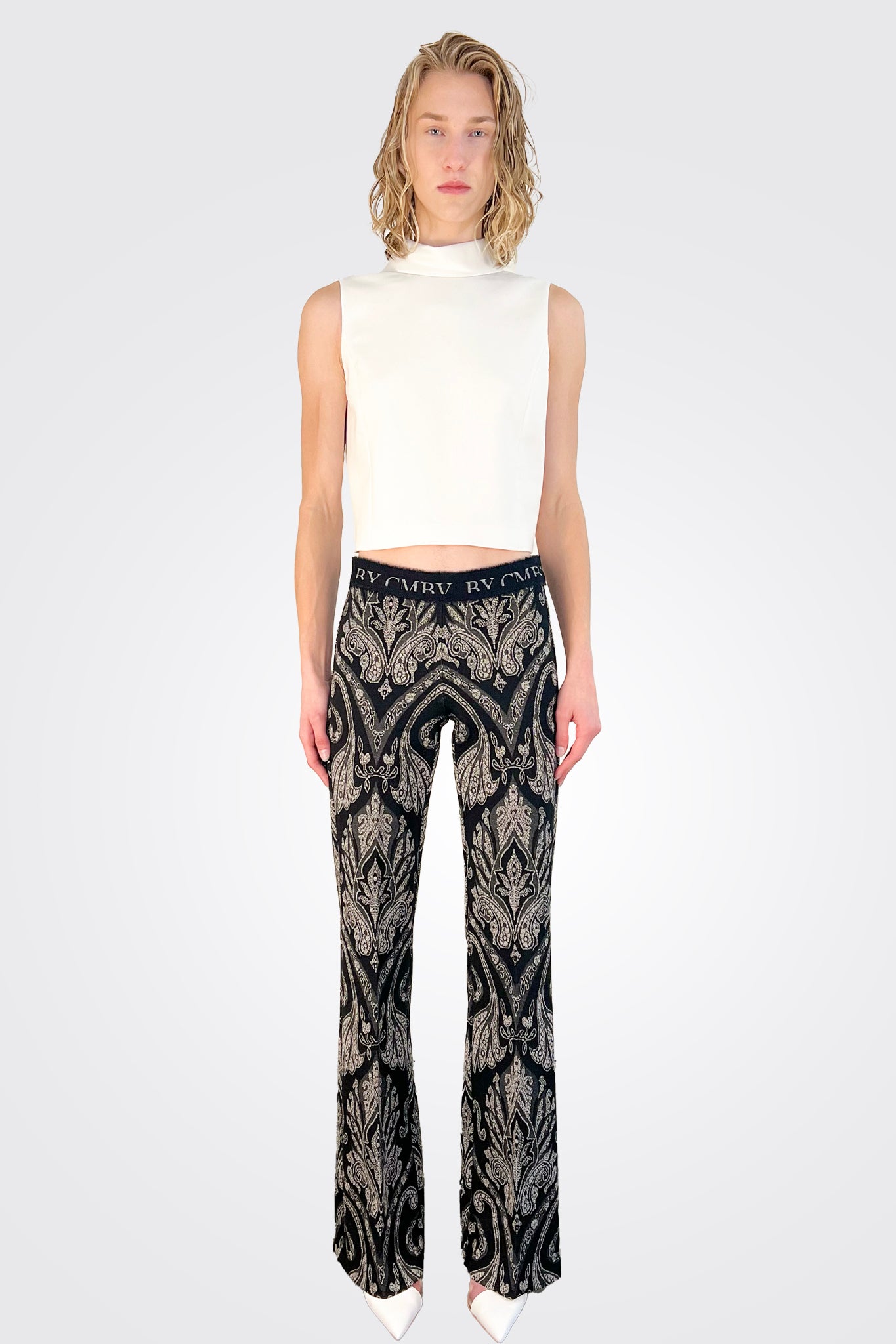 Francis Printed Trousers - Grey by Cambio — view 3