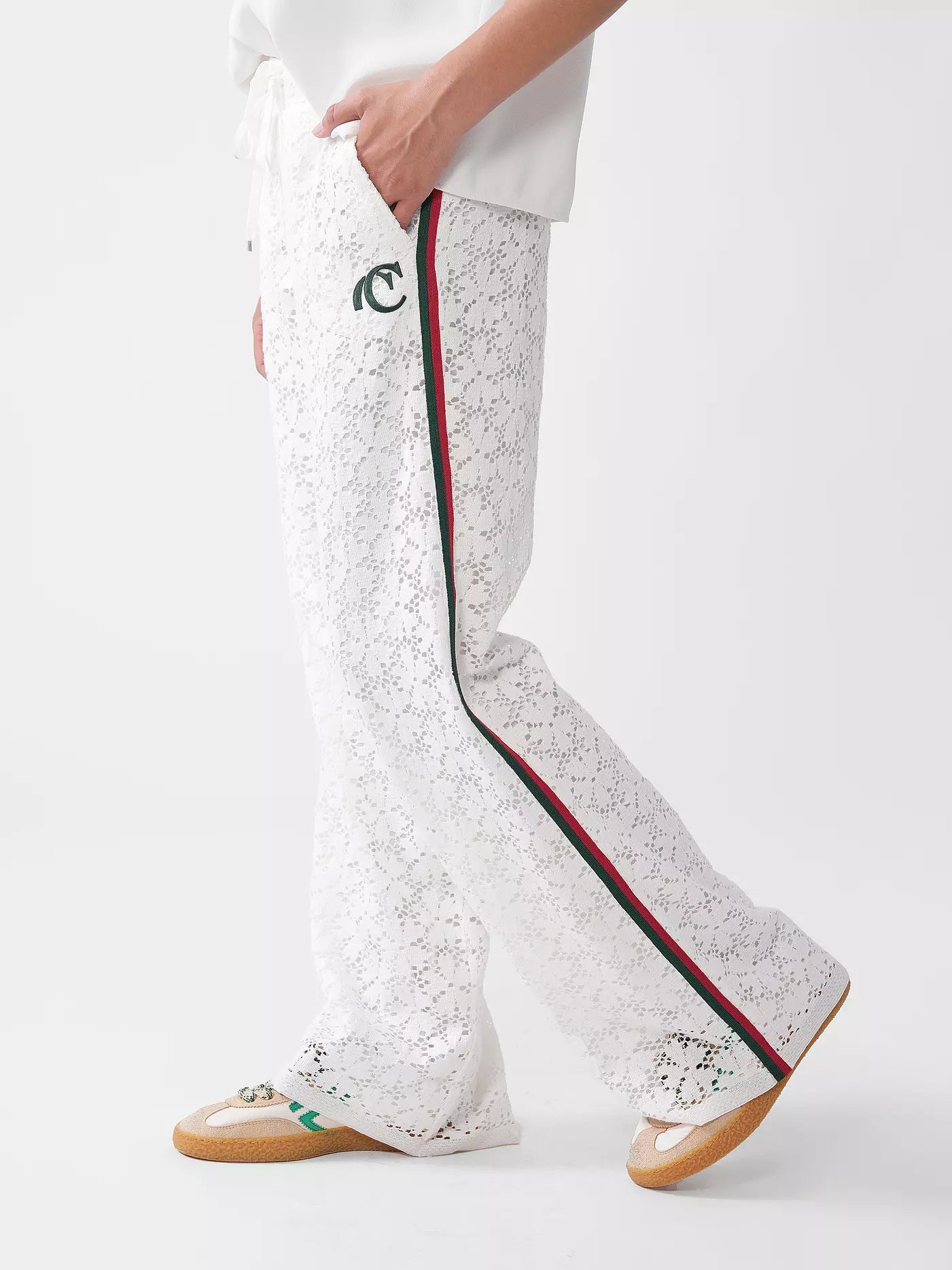 Avril Jogging Fit Pants - Cream by Cambio — alternate view