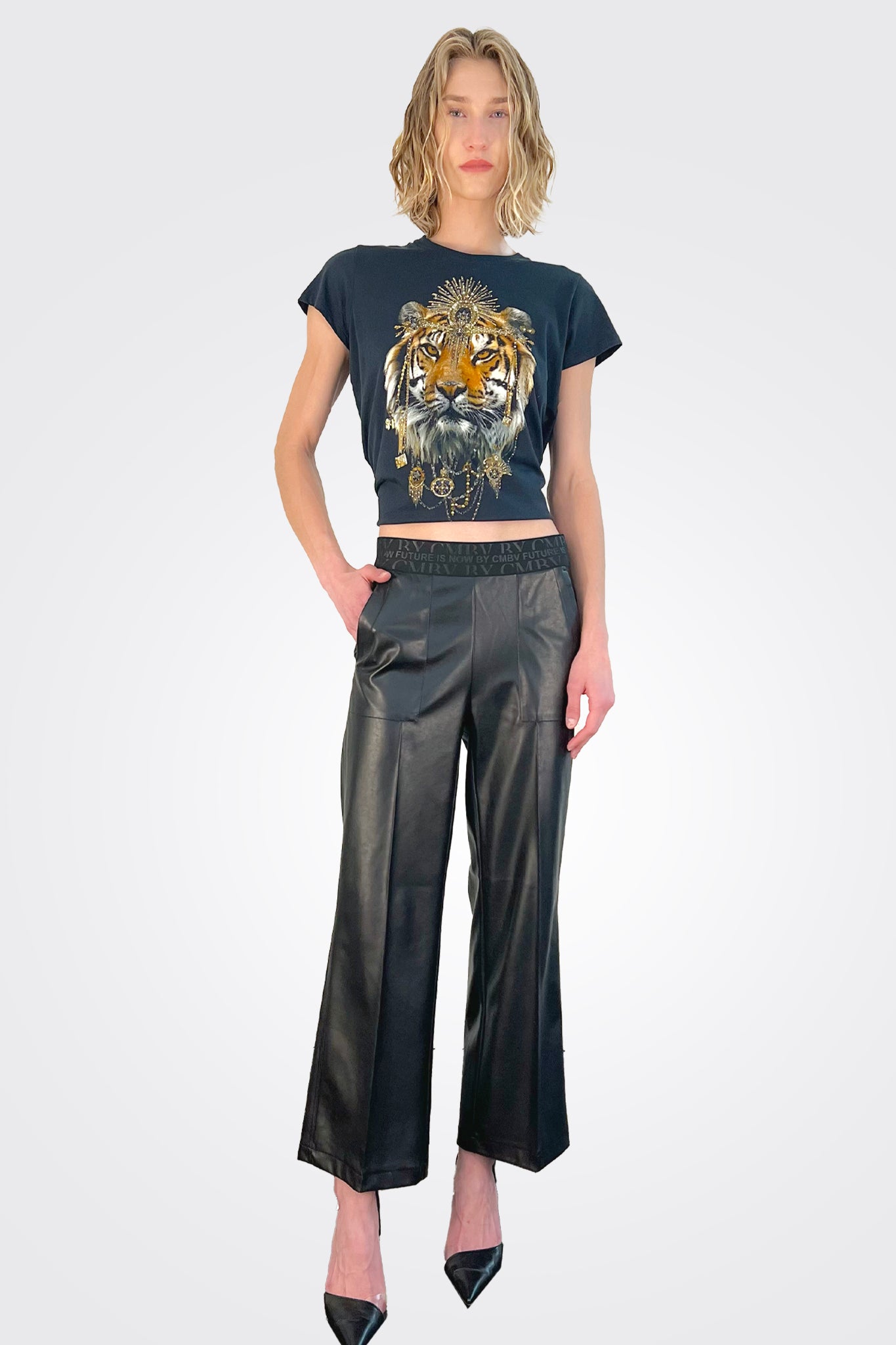 Relaxed Fit Trousers - Black by Cambio — alternate view