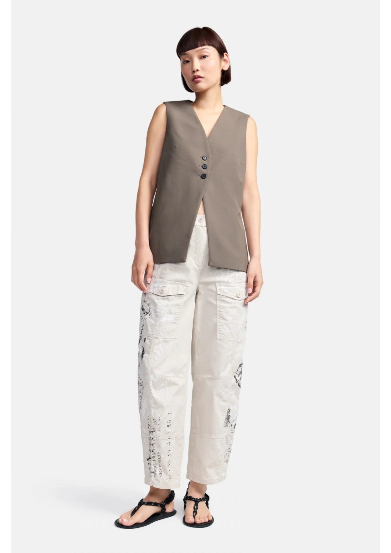 Orange O Shape Trousers - Beige by Cambio | 25 South Boutiques