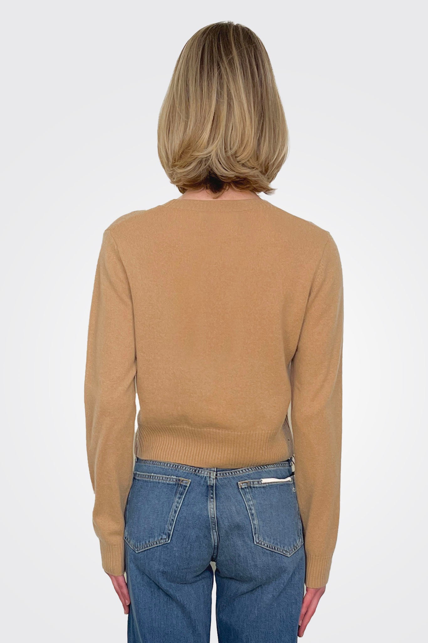 Womad Little Crew Cashmere Sweater - Camel by Crush Cashmere — alternate view